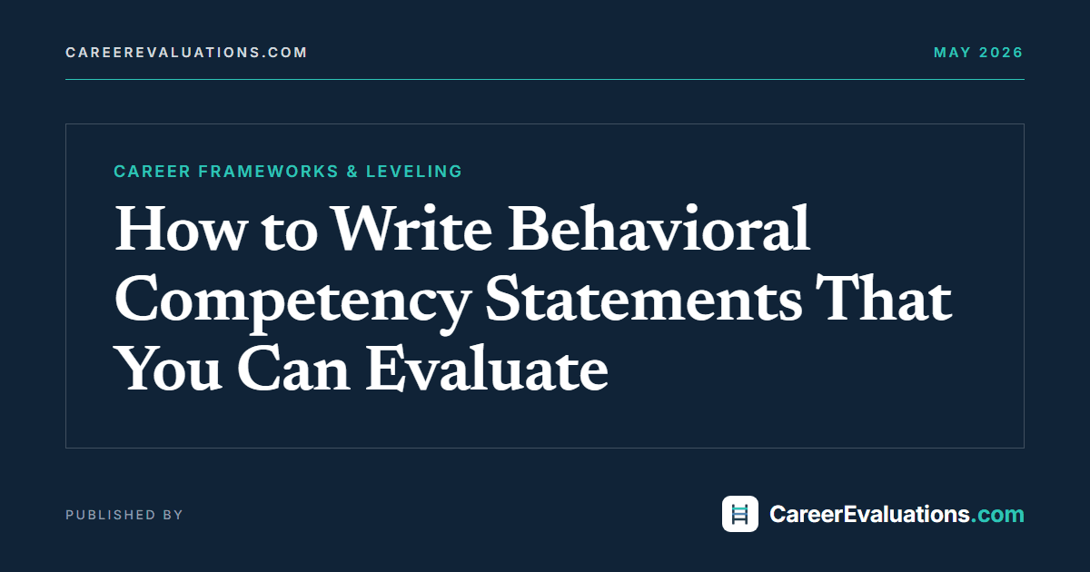 How to Write Behavioral Competency Statements That You Can Evaluate
