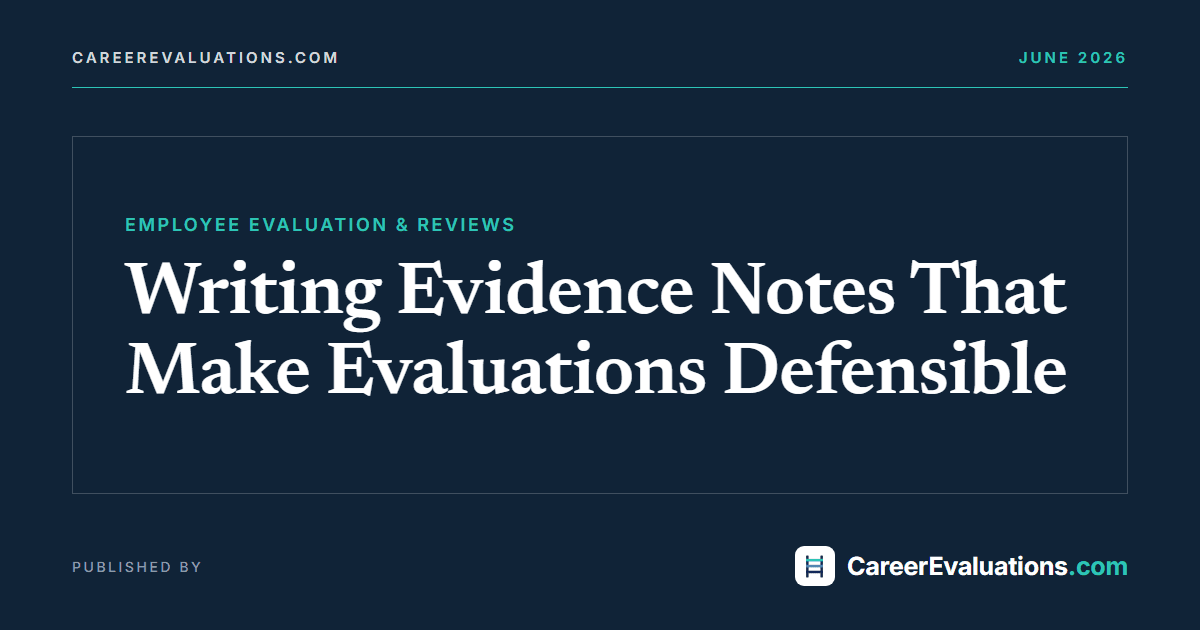 Writing Evidence Notes That Make Evaluations Defensible