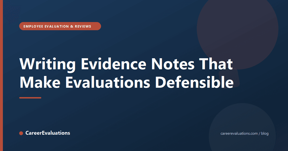 Writing Evidence Notes That Make Evaluations Defensible