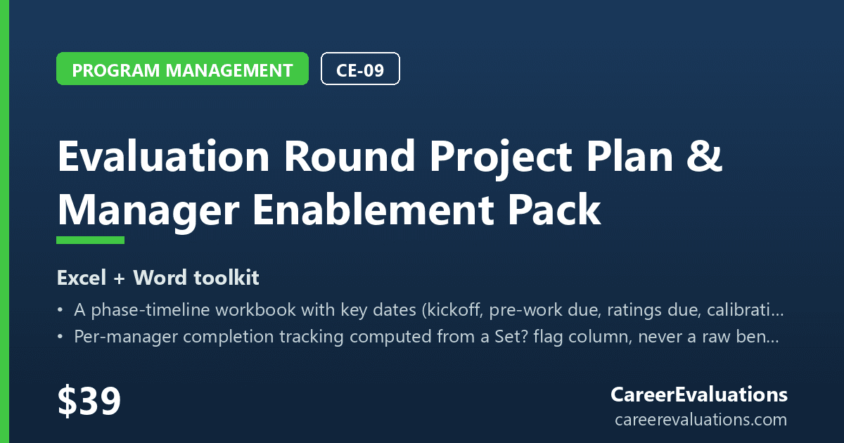 Evaluation Round Project Plan & Manager Enablement Pack