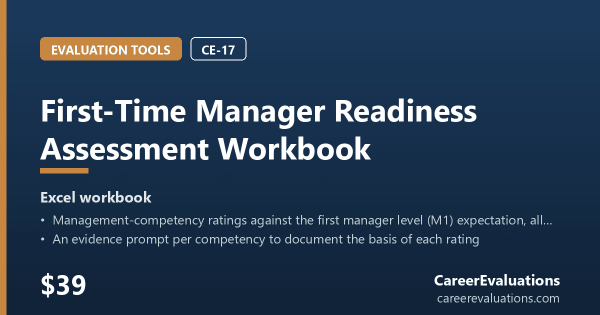 First-Time Manager Readiness Assessment Workbook