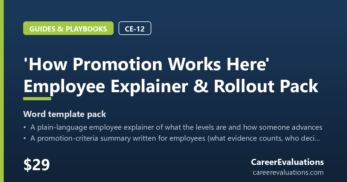 'How Promotion Works Here' Employee Explainer & Rollout Pack