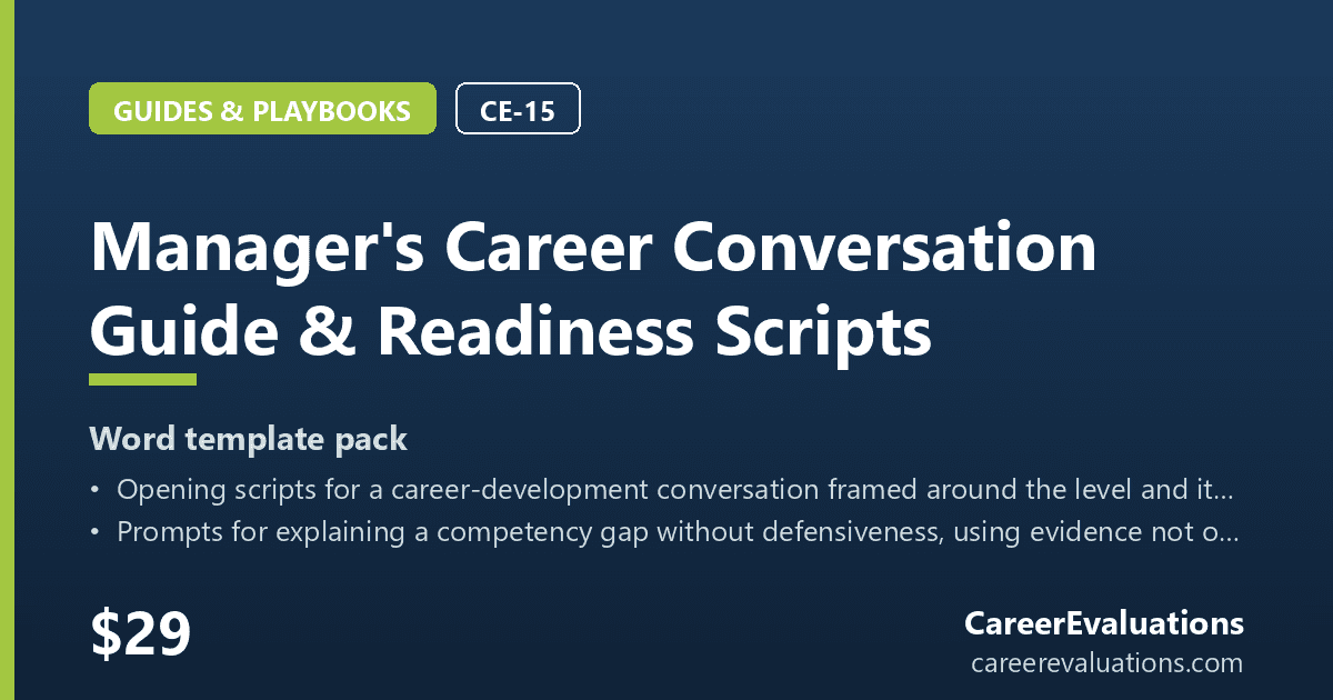 Manager's Career Conversation Guide & Readiness Scripts