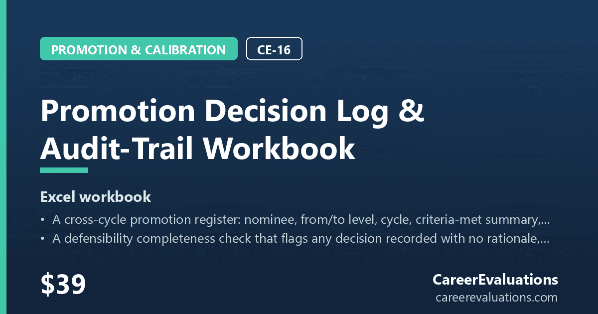Promotion Decision Log & Audit-Trail Workbook
